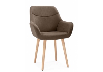 Деревянный стул Флюид из велюра