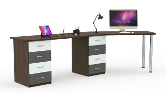 Письменный стол для двоих Виктория 27 BMS во всю стену