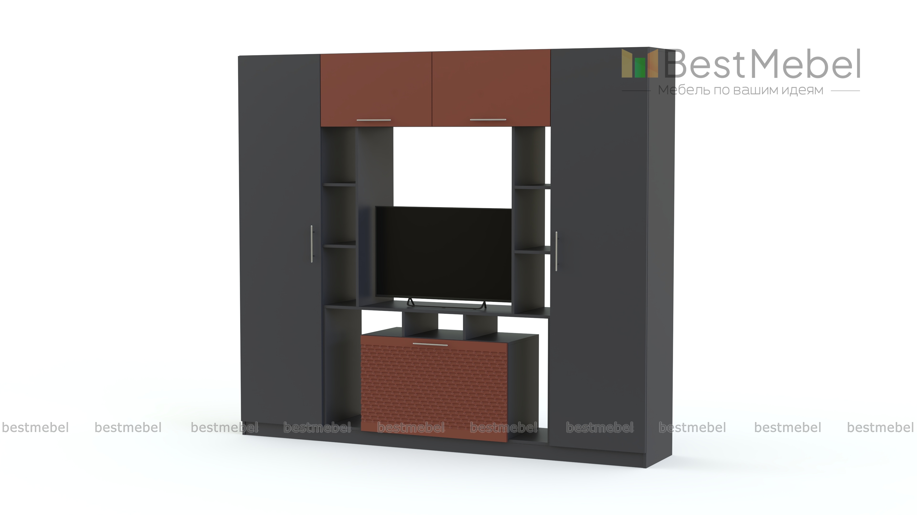Стенка в гостиную Блеск 13.1-3D BMS