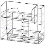 Чертеж Двухъярусная кровать Белла 2 BMS