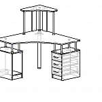 Чертеж Стол компьютерный угловой Myau СУ-6 BMS