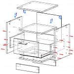 Чертеж Прикроватная тумба Осло-21 BMS