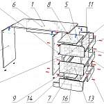 Схема сборки Письменный стол МБ-8.1 BMS