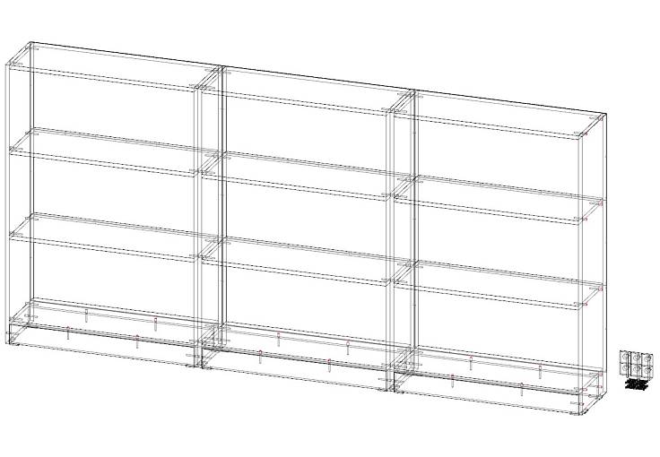 ЭСКИЗ №00000265160 Стеллаж Барни 07 (2400х1160х280)