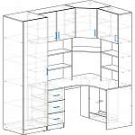 Схема сборки Угловой компьютерный стол со шкафом Оникс BMS