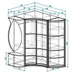Схема сборки Угловой радиусный шкаф-купе Скай BMS