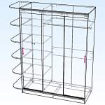 Шкаф-купе Галакси 3 BMS (Белье - Платье (станд. 3))