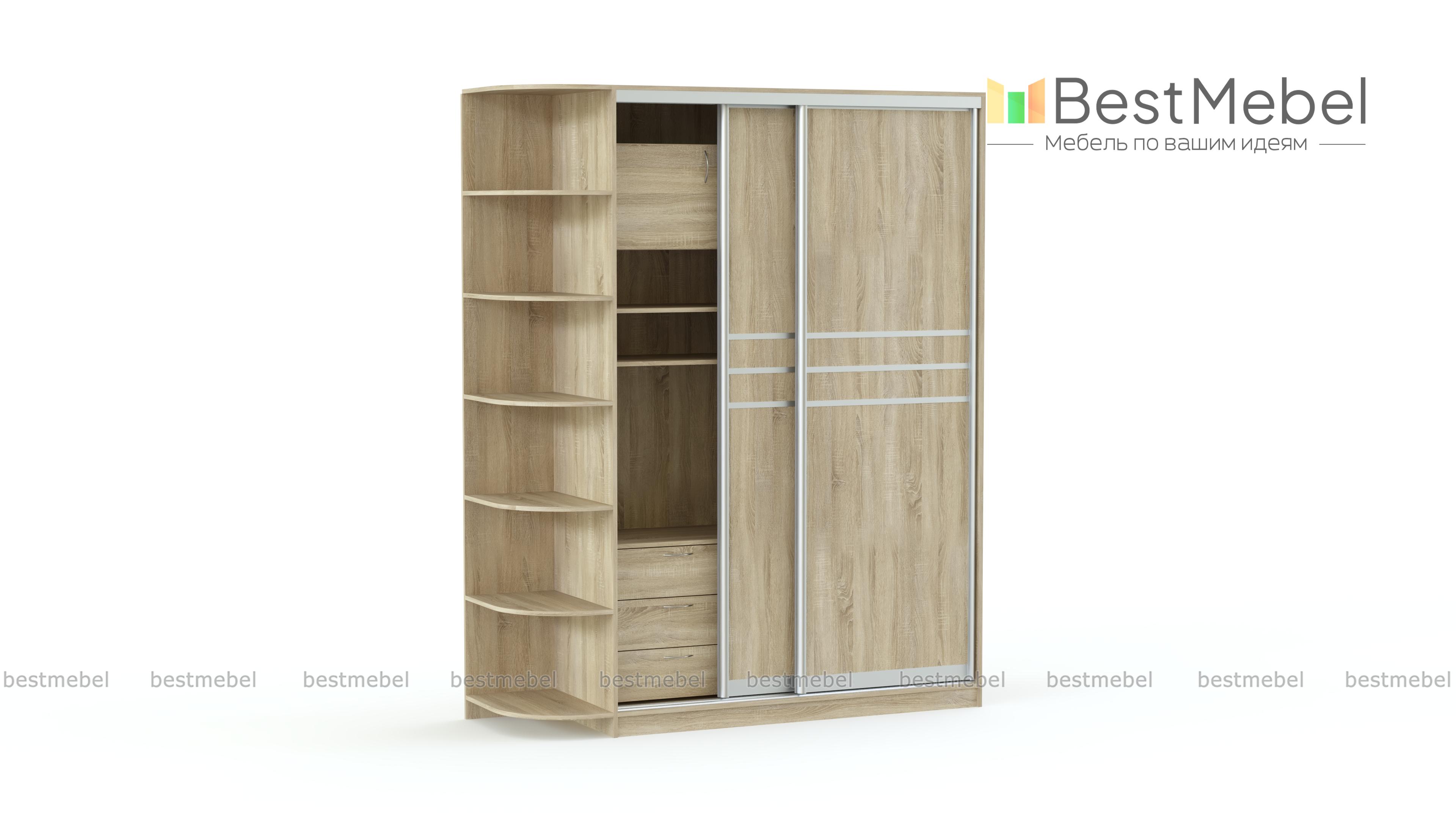 Шкаф-купе с нишей под ТВ Эльбрус BMS - Фото