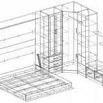 Чертеж Шкаф-кровать с диваном Шелли 23 BMS