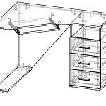 Чертеж Стол письменный  Ирма 4 BMS